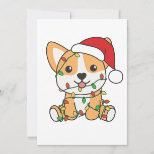 Corgi Weihnachts-Wintertiere Hund Einladung