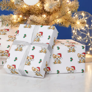 Corgi Weihnachts-Wintertiere Hund Geschenkpapier