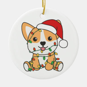 Corgi Weihnachts-Wintertiere Hund Keramik Ornament