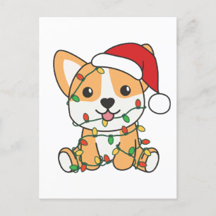 Corgi Weihnachts-Wintertiere Hund Postkarte