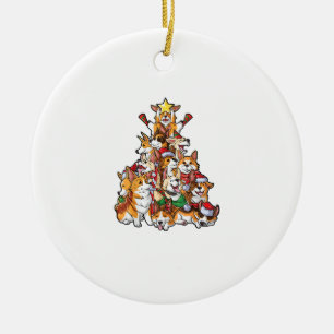 Corgi Weihnachtsbaum Dog Santa Merry Corgmas Xmas Keramik Ornament