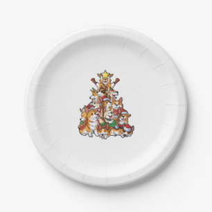 Corgi Weihnachtsbaum Dog Santa Merry Corgmas Xmas Pappteller