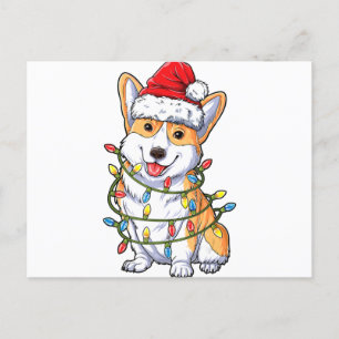Corgi Weihnachtsbaum Lichter Weihnachten Weihnacht Ankündigungspostkarte