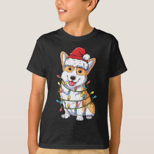 Corgi Weihnachtsbaum Lichter Xmas Corgmas Hund T-Shirt