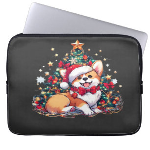 Corgi-Weihnachtsbaum-Oversized-T-Shirt Laptopschutzhülle