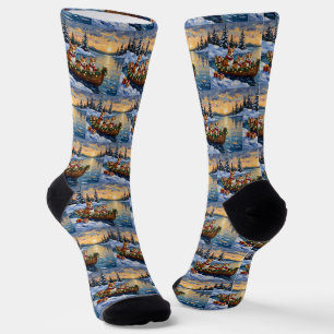 Corgi-Weihnachtsboot-Feiertag Socken