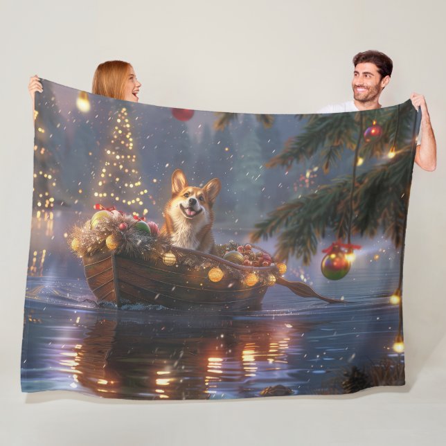 Corgi Weihnachtsfeiertage Fleecedecke (Beispiel)