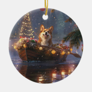 Corgi Weihnachtsfeiertage Keramik Ornament