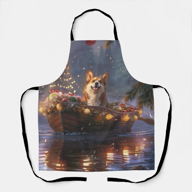 Corgi Weihnachtsfeiertage Schürze (Vorderseite)