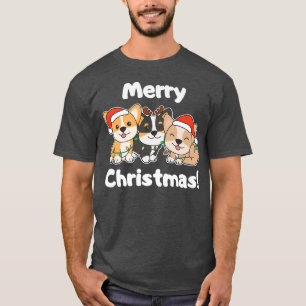 Corgi Weihnachtshunde Weihnachtstiere Niedliche Hu T-Shirt