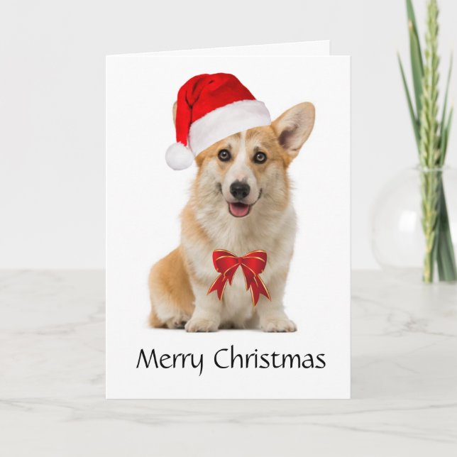 Corgi-Weihnachtskarte Feiertagskarte (Vorderseite)