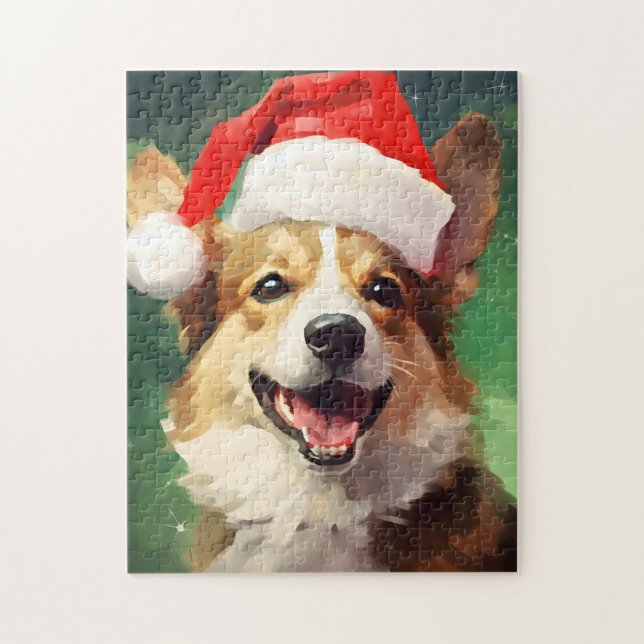Corgi Weihnachtsmalerei Puzzle (Vertikal)