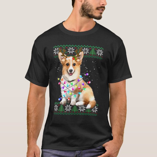 Corgi-Weihnachtsmann-Pullover-Anhänger Xmas T-Shirt (Vorderseite)