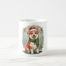 Corgi-Weihnachtsmannmütze-Weihnachtsbecher