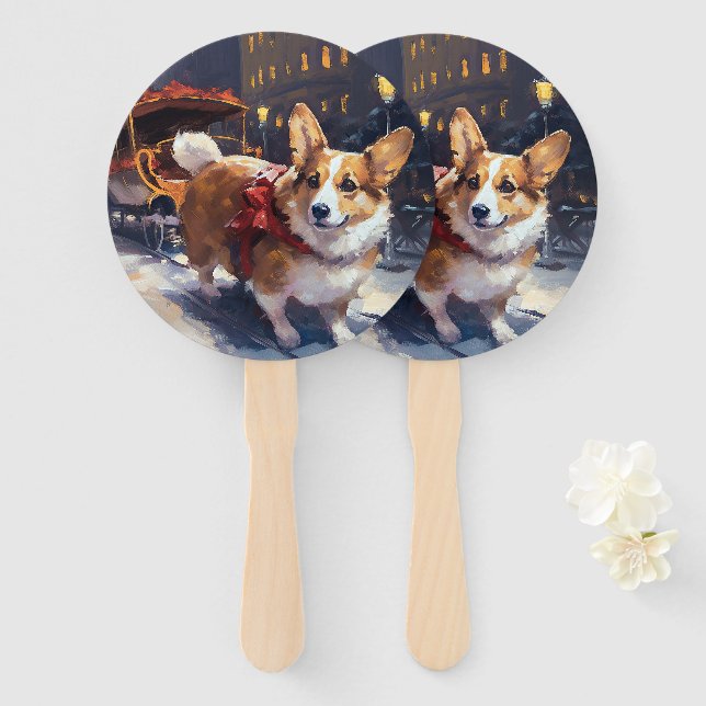 Corgi Weihnachtssaison Fächer (Vorne und Hinten)