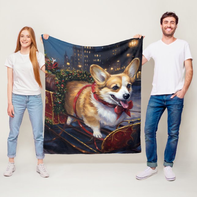 Corgi Weihnachtssaison Fleecedecke (Beispiel)