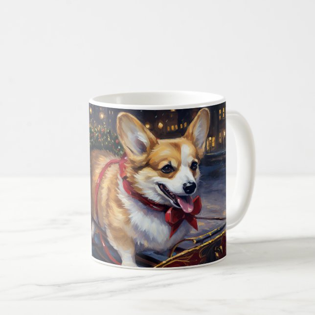 Corgi Weihnachtssaison Kaffeetasse (VorderseiteRechts)