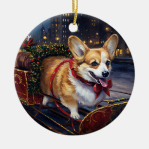 Corgi Weihnachtssaison Keramik Ornament
