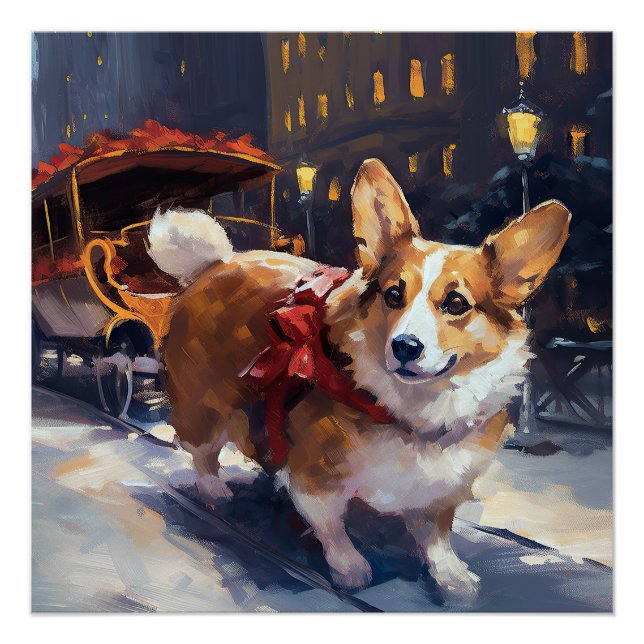 Corgi Weihnachtssaison Poster (Vorderseite)