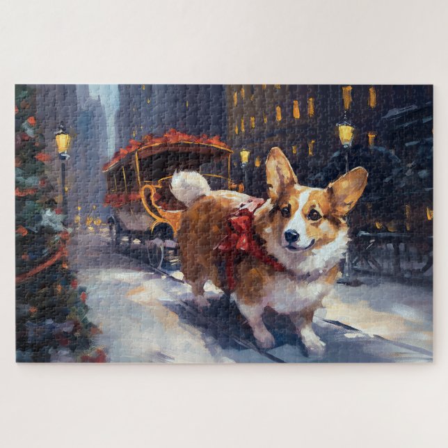 Corgi Weihnachtssaison Puzzle (Horizontal)