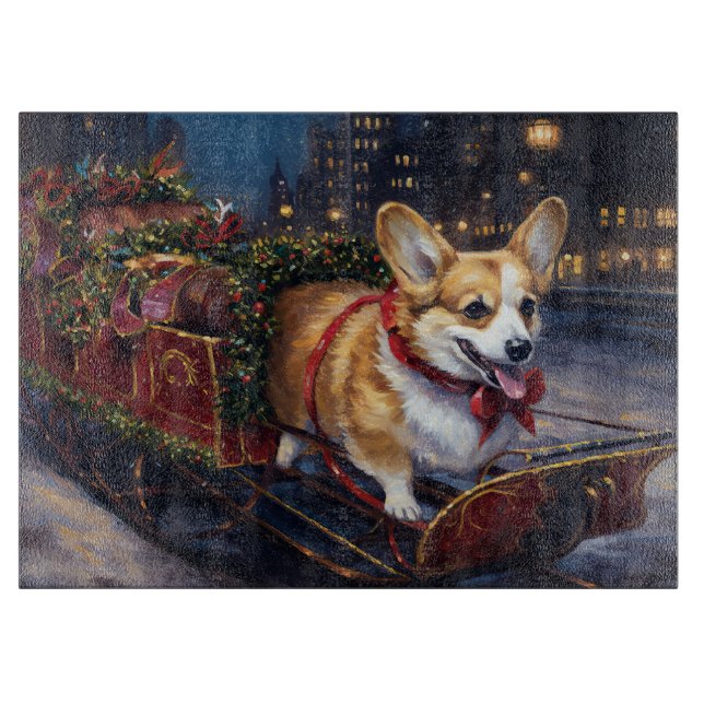 Corgi Weihnachtssaison Schneidebrett (Vorderseite)