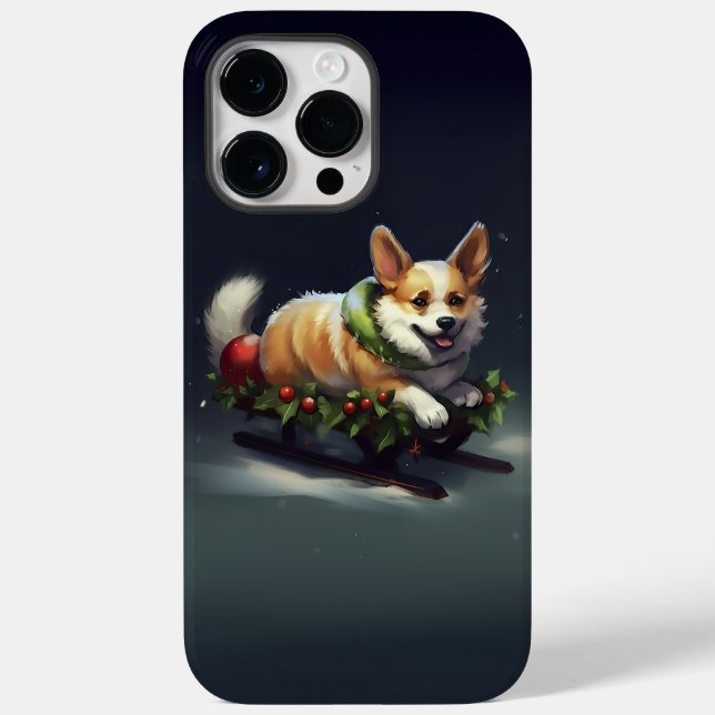 Corgi Weihnachtsschnee Winter Case-Mate iPhone Hülle (Rückseite)