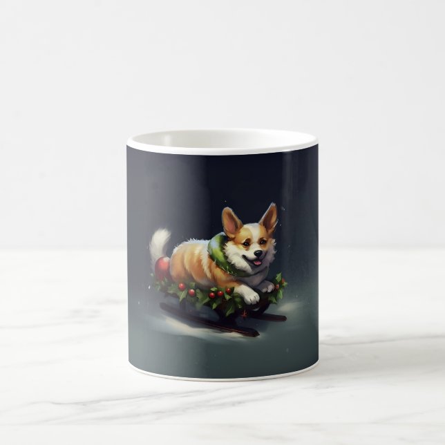 Corgi Weihnachtsschnee Winter Kaffeetasse (Mittel)