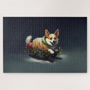 Corgi Weihnachtsschnee Winter Puzzle