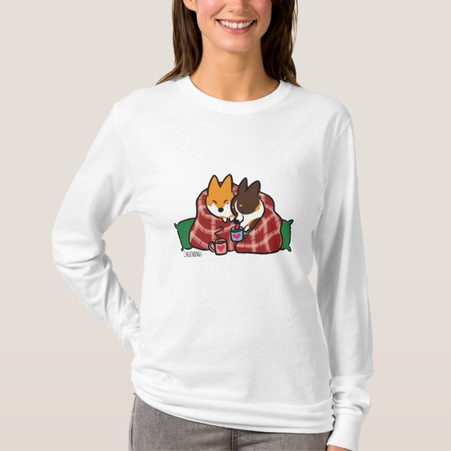 Corgi-Weihnachtssnuggle-Shirt T-Shirt (Vorderseite)