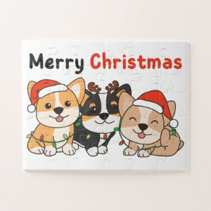 Corgi Weihnachtstiere Niedliche Hunde Frohe Weihna Puzzle