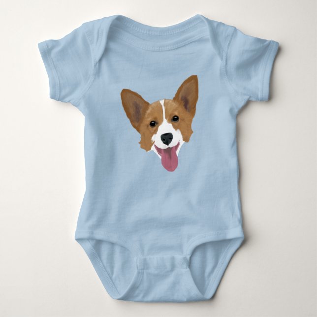 Corgi-Welpe Baby Strampler (Vorderseite)