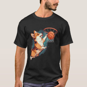 Corgi Welpe Corgi Basketball für Hausfrauen Kind T-Shirt