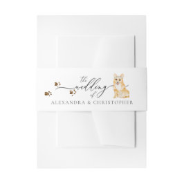 Corgi Welpe Dog Owner Wedding Calligraphy Einladungsbanderole