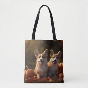 Corgi Welpe Herbstfreude Kürbis