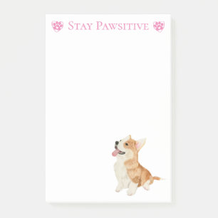 Corgi Welpe Hund Positive Einstellung Motivierend Post-it Klebezettel