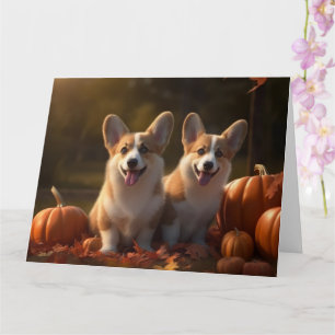Corgi Welppy Autumn Delight Pumpkin Karte