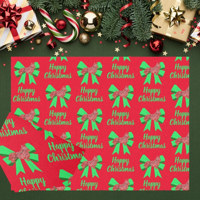 Corgi Welsh Christmas Dog & Bow Red Seidenpapier (Corgi Christmas Red Tissue Paper)