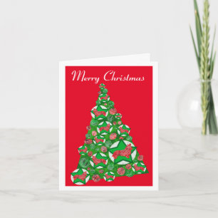 Corgi Welsh Dog Silhouette Weihnachtsbaum Rot Karte