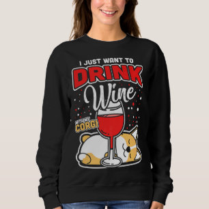 Corgi Wine Sweatshirt