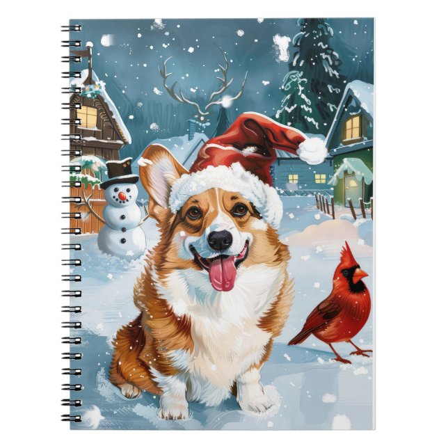 Corgi Winter Wonderland Christmas Joy Notizblock (Vorderseite)