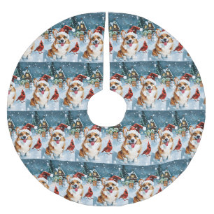 Corgi Winter Wonderland Christmas Joy Polyester Weihnachtsbaumdecke