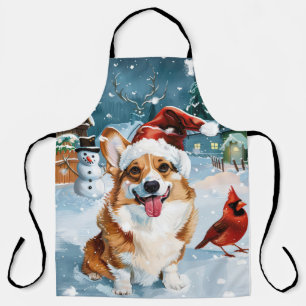 Corgi Winter Wonderland Weihnachtsfreude Schürze