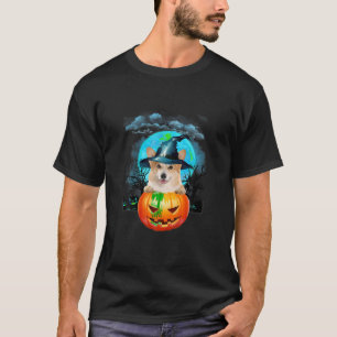 Corgi Witch Hat Pumpkin und Blue Moon Halloween T T-Shirt