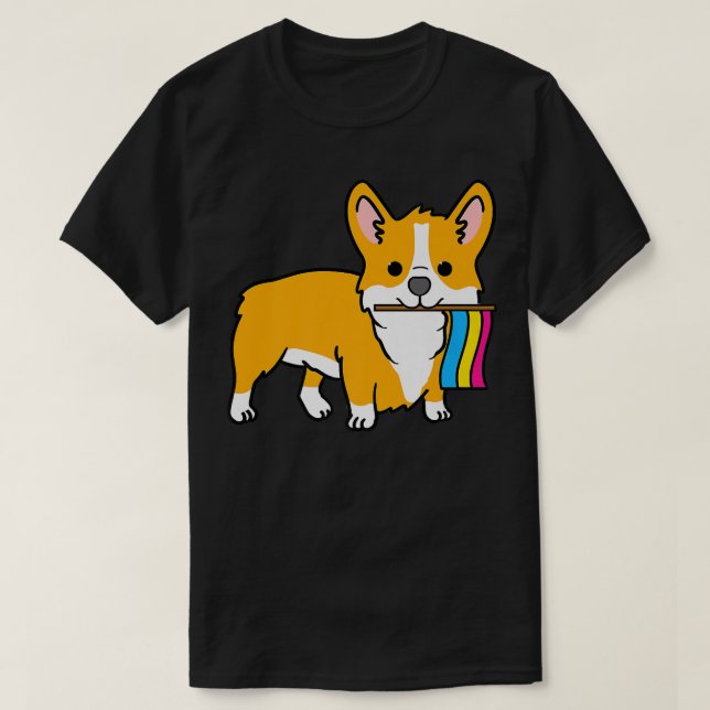 Corgi With Panseual Pride Flag-661 T-Shirt (Design vorne)