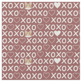 Corgi Xoxo Liebe Süßes Herz. Niedlicher, cremefarb Stoff