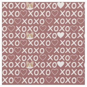 Corgi Xoxo Liebe Süßes Herz. Niedlicher, cremefarb Stoff