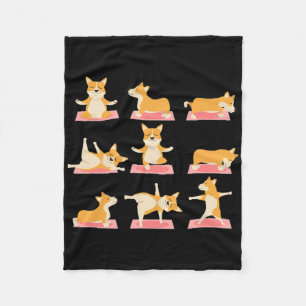 Corgi Yoga Shirt-Yoga Corgi Hund Auf Matte-coole G Fleecedecke