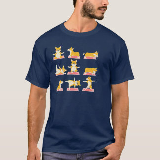Corgi Yoga-Yoga Corgi Hund auf matt-Coolen Geschen T-Shirt