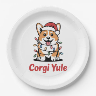 Corgi Yule Lustiges Weihnachten Kawaii Corgi Hunde Pappteller