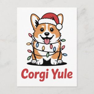 Corgi Yule Lustiges Weihnachten Kawaii Corgi Hunde Postkarte